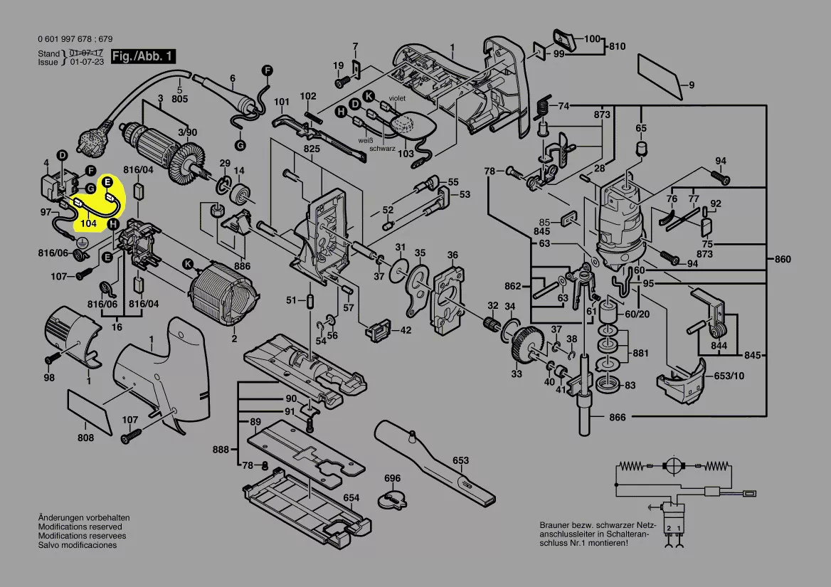 câble connexion interrupteur réf. 2 604 448 104